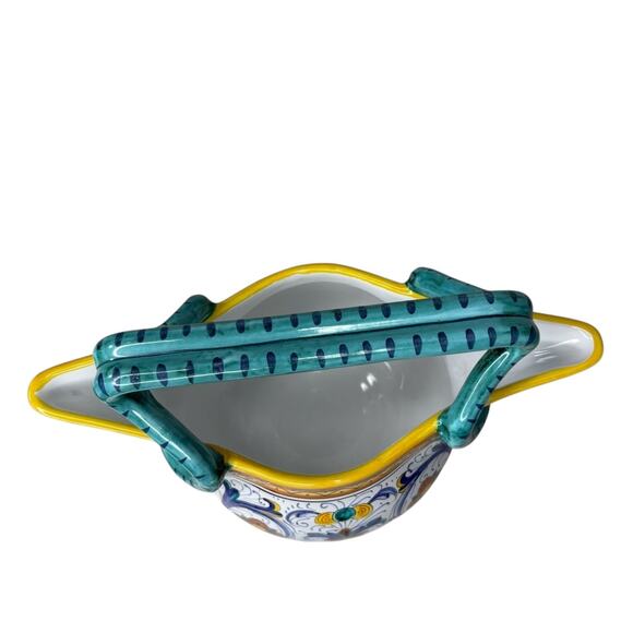 Cama Deruta Italy Hand Painted Majolica Pottery Double Handled Pitcher Vase - Picture 7 of 13